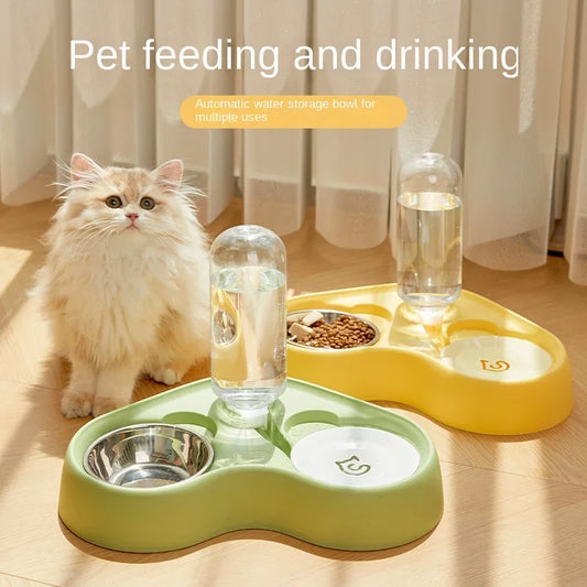 2-in-1 Automatic Pet Feeder & Water Dispenser Bowl